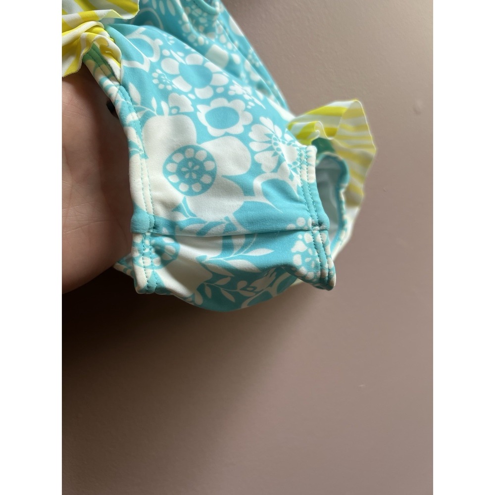 Hanna Andersson Flutter Sleeve One Piece Swimsuit Floral Blur‎ Yellow Size 3-6 M - Picture 4 of 10